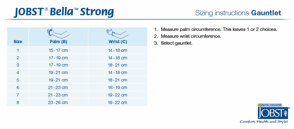 Jobst Support Size Chart