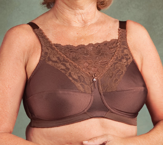 Nearly Me Mastectomy Lace Camisole Bra Coffee