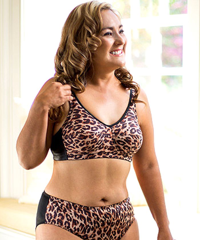 American Breast Care New Leopard Print Soft Contour Bra and Panty
