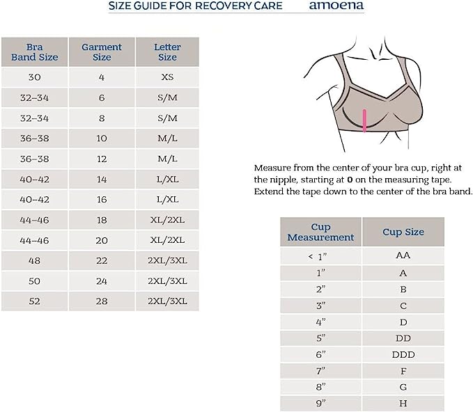 Amoena Eliza Bra Size Guide