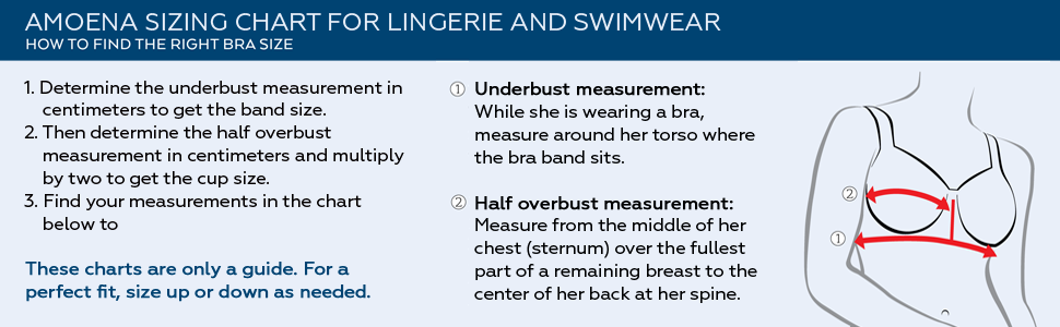 Amoena Amanda Wire-Free Sizing Chart