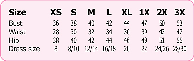 Dawn Bra Size Chart