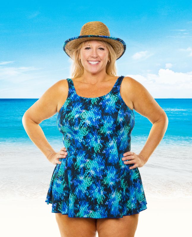 T.H.E. Mastectomy Swim Dress - Panty and Skirt Attached | WPH