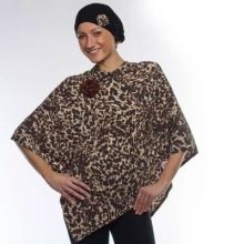 Style WILTSBP 401 -  Leopard Print Poncho and Head Wrap Set
