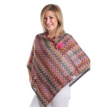 Style WILP 110 -  Multi-Colored Chevron Poncho