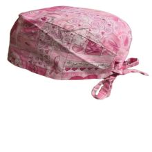 Style SCH 001 -  Pink Heart/Breast Cancer Ribbon Scrub Cap