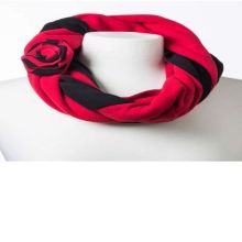 Style WILIS 103 -  Reversible Black and Paprika Infinity Scarf
