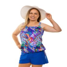 Style THE 16-80/769 -  T.H.E. Mastectomy Blouson Top Rainbow Swirls - Queen Size