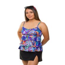 Style THE 45-80/769 -  T.H.E. Mastectomy 3 Ruffled Swim Tank Queen Size - Print