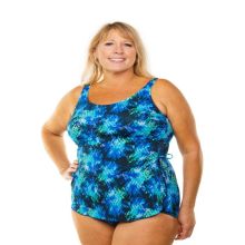 Style THE 965-60/767 -  T.H.E. Mastectomy Classic Sarong Swimsuit - Blue Splash Queen Size at Beack