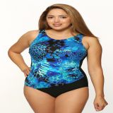 Style THE 1008-60/746-409 -  T.H.E. Mastectomy Draped Tank Swim Suit High Neckline