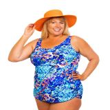 Style THE 965-80/779 -  T.H.E. Mastectomy Classic Sarong Swimsuit - Paint Splash Queen Size Paint Splash