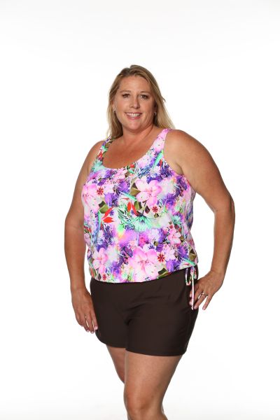 Style THE 16-80/747 -  T.H.E. Mastectomy Tank Strap Blouson - Orchid Queen Size