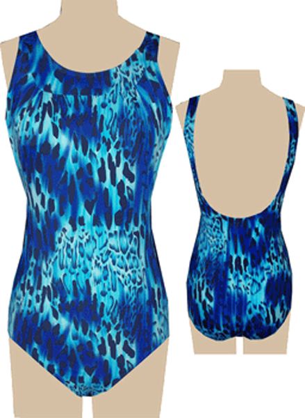 Style 1747/290 - Ceeb Mastectomy Swimsuit - Animal Print - Higher Neck - New!