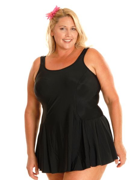 Style THE 996-80/409 -  T.H.E. Mastectomy Swim Dress - Waist Cinchers Queen Size