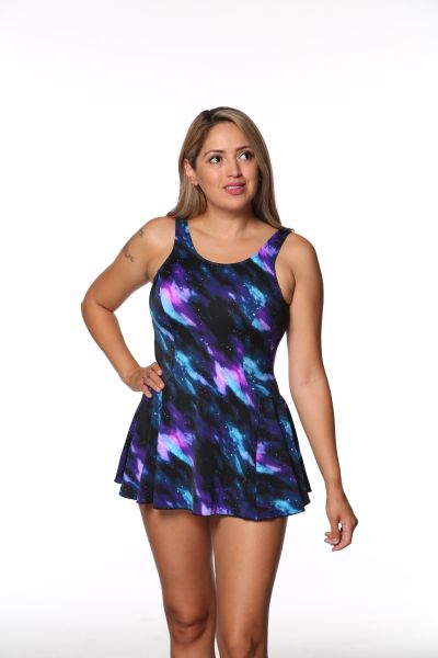Plus size swim dresses borne with built in bra