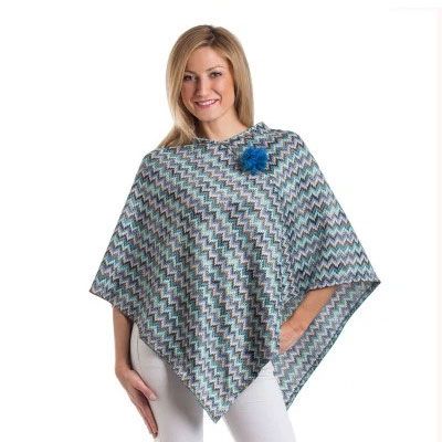 Style WILP 111 -  Blue Hues Chevron Poncho