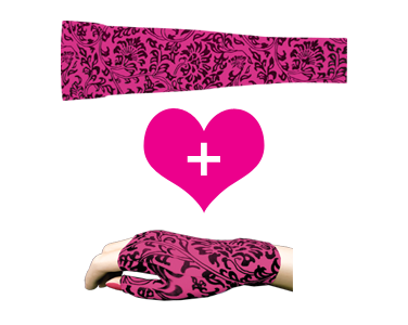 Style damask_fusch - Damask Fuchsia Sleeve & Gauntlet Set