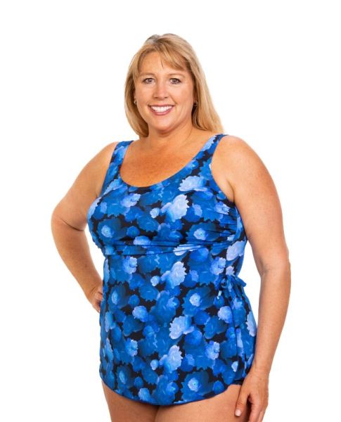 Style THE 965-80/778 -  T.H.E. Mastectomy Classic Sarong Swimsuit - Midnight Island Queen Size Midnight Island