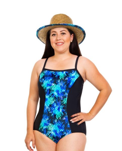 Style THE 999-60/767/409 -  T.H.E. Solid Inset Slimmer Tank One-Piece Mastectomy Swimsuit