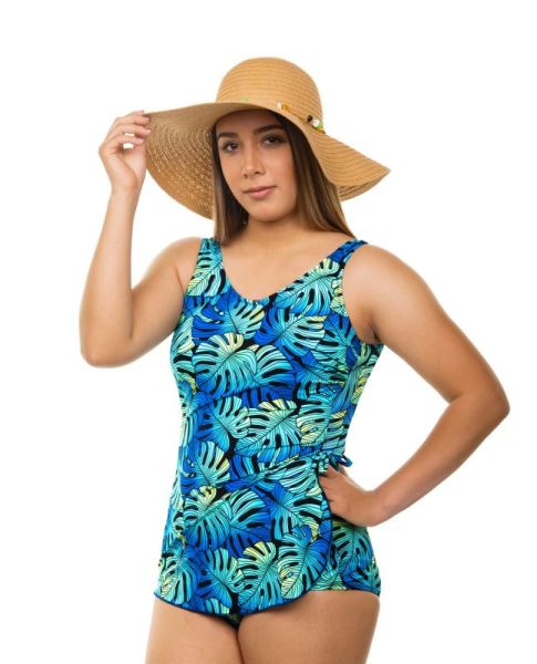Style THE 965-60/771 -  T.H.E. Mastectomy Classic Sarong Swimsuit - Tropical Tropical Leaves