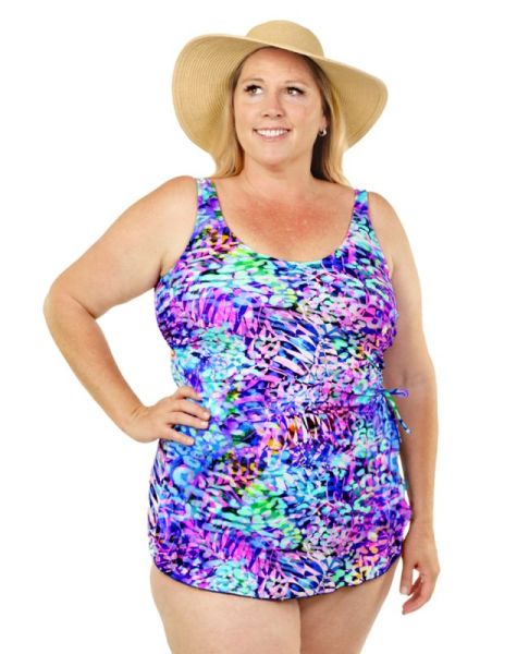 Style THE 965-80/765 -  T.H.E. Mastectomy Sarong Bathing Suit with Pocketed Bra-QUEEN SIZE