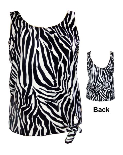Style 1744-14/zebra - Ceeb Mastectomy Blouson Swimsuit 