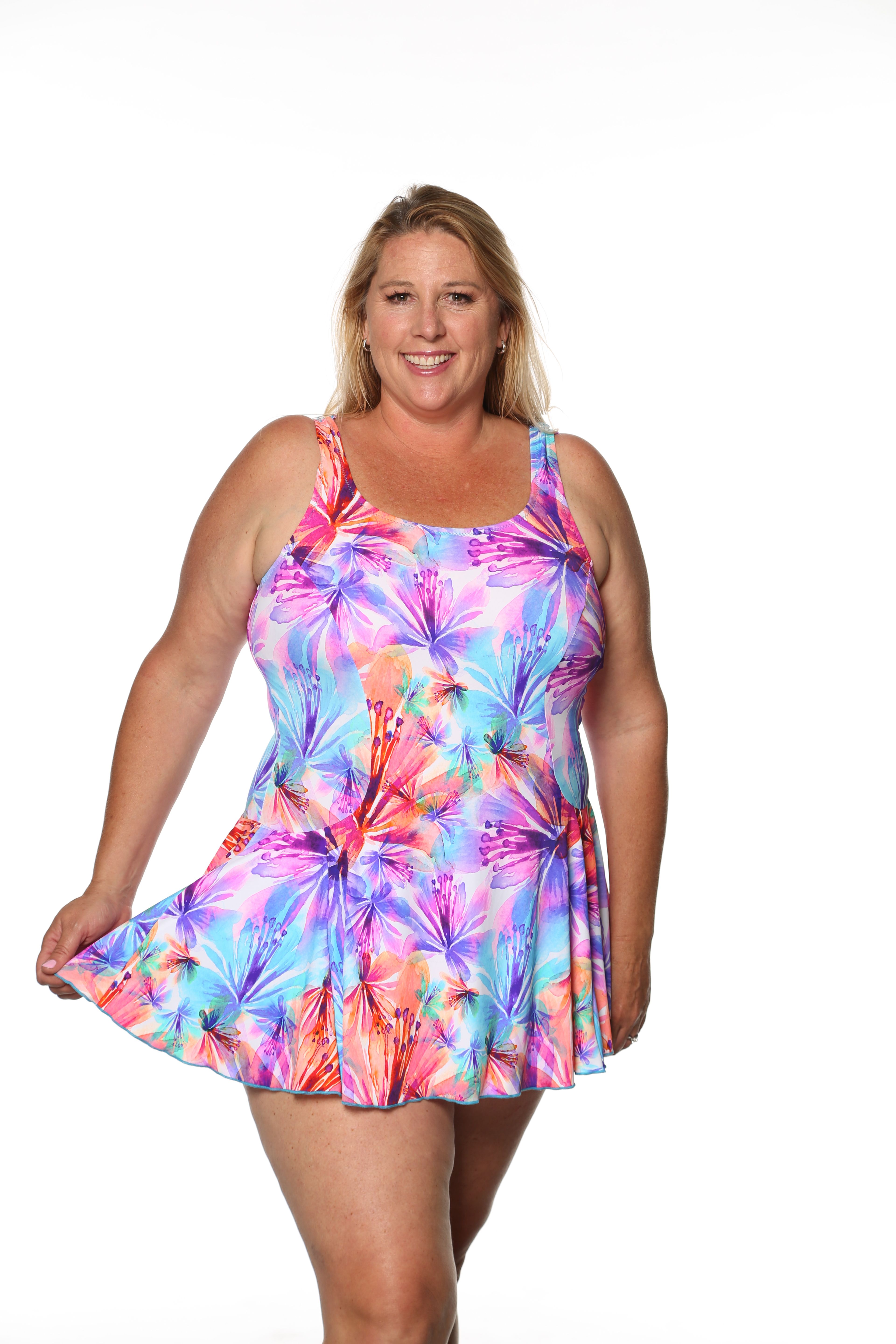 T.H.E. Mastectomy Swim Dress Waist Cinchers Queen Size WPH