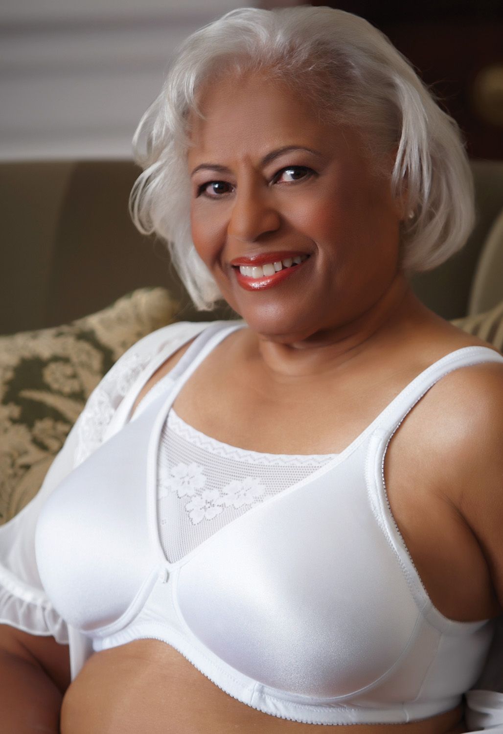 American Breast Care Mastectomy Bra Satin Trim T-Shirt Size 42C