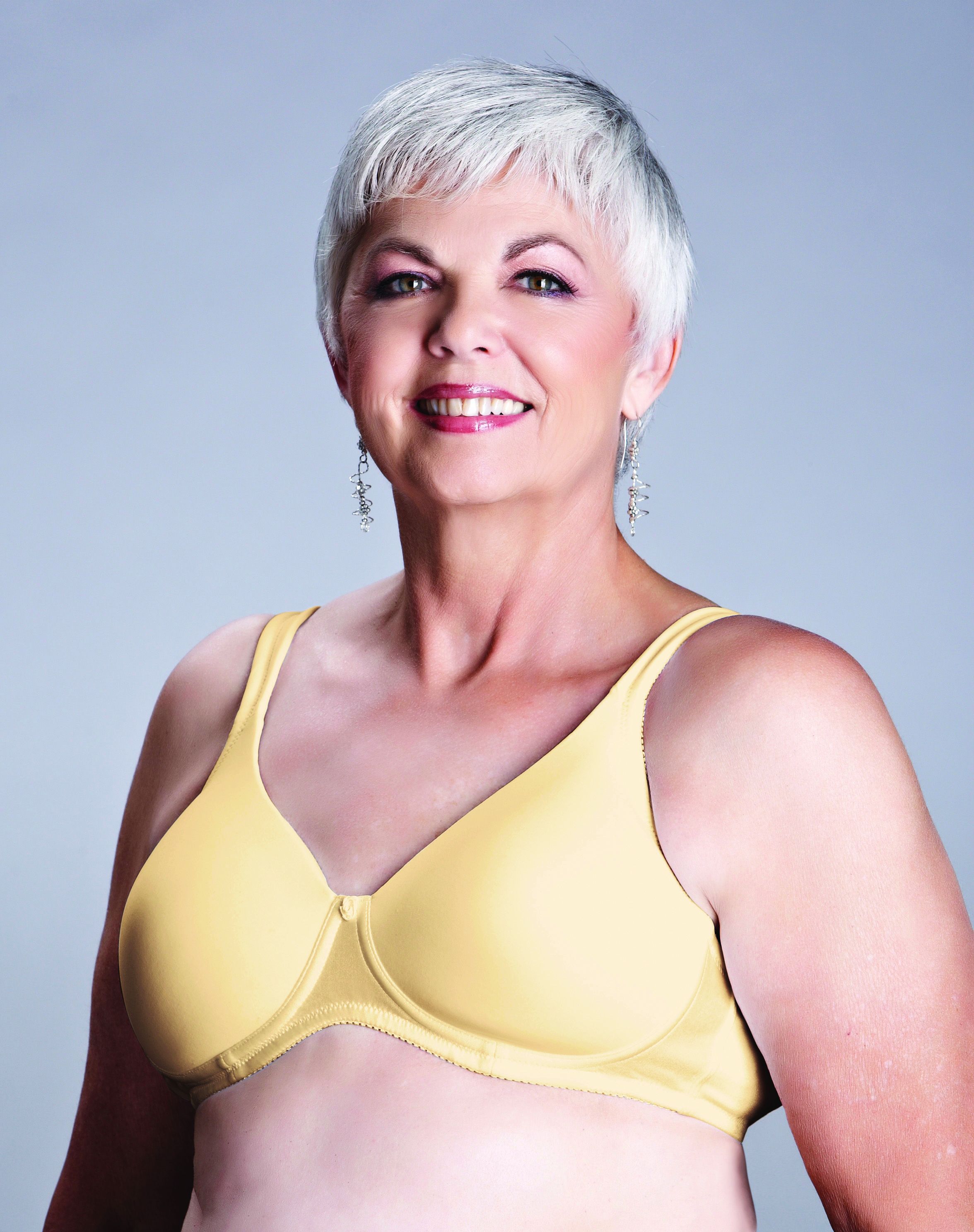 American Breast Care Mastectomy Bra Satin Trim T-Shirt Size 44D