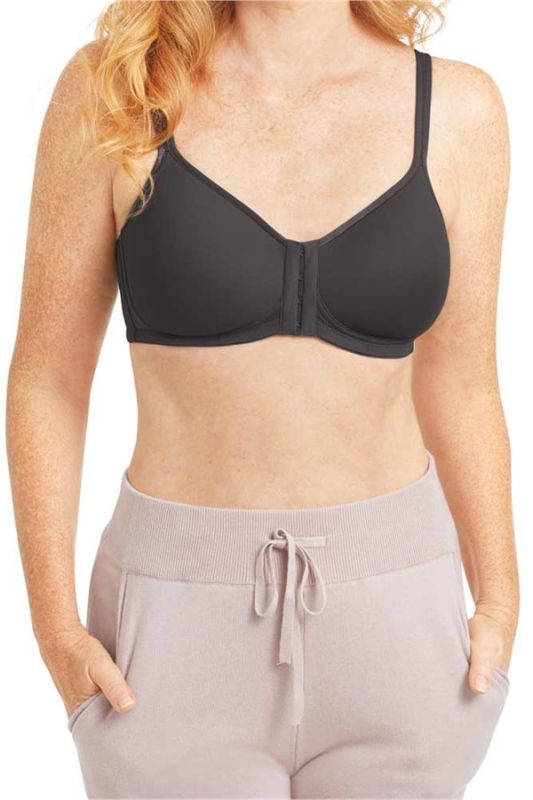 Classique Mastectomy Seamless Sleek Comfort Cotton Bra 38AA Black 